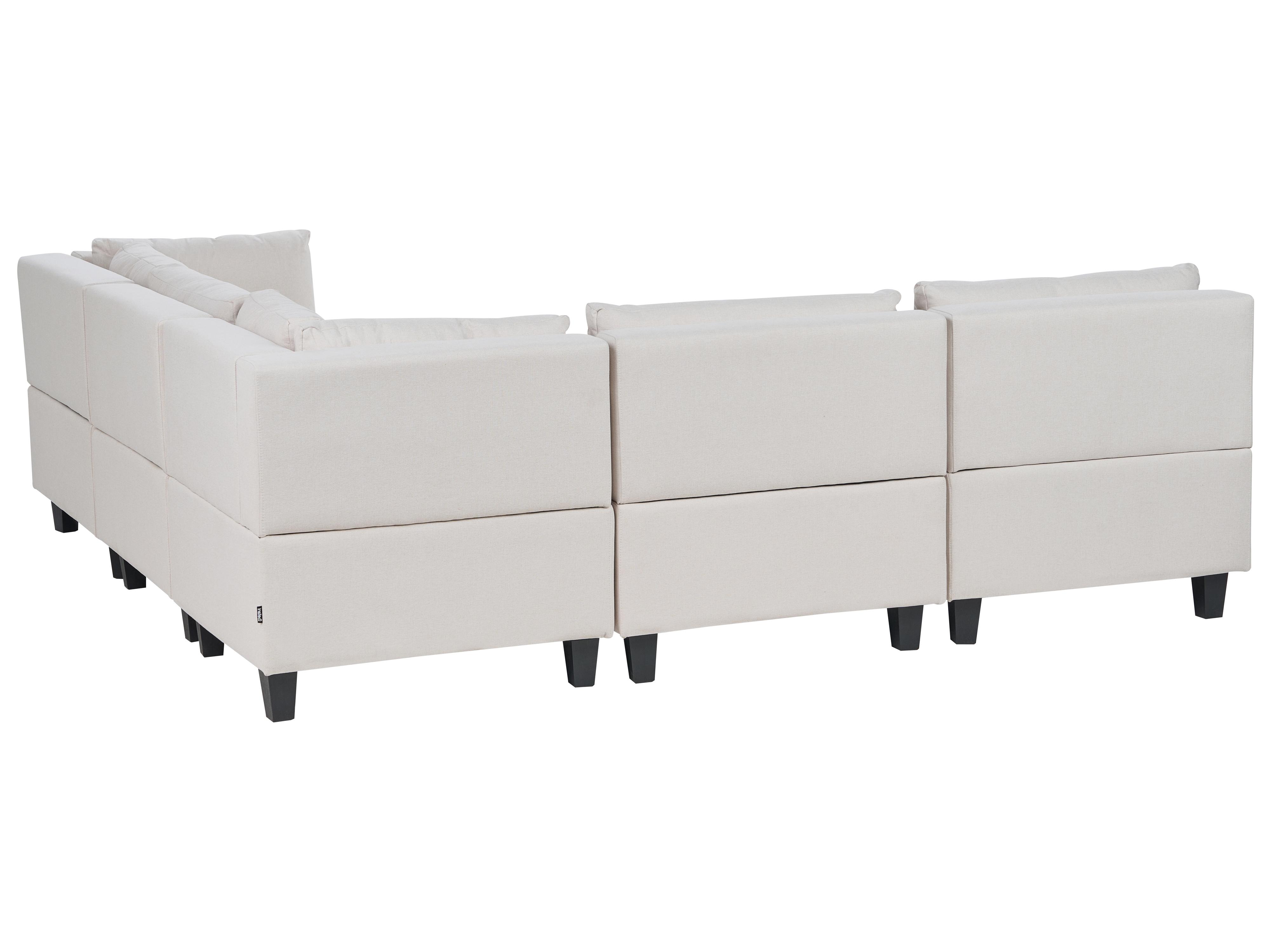 Modulaire hoekbank 5-zits UNSTAD Stof Lichtbeige linkszijdig