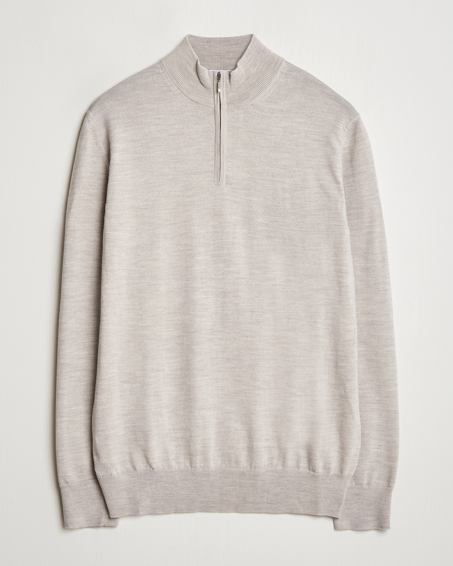 Charles Tyrwhitt Pure Merino Zip Neck Jumper Limestone