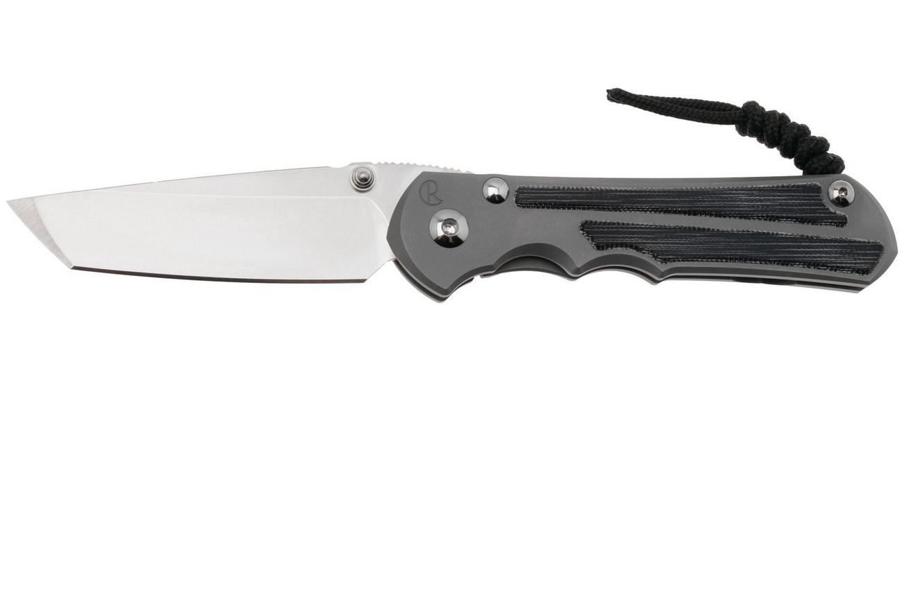 Chris Reeve Large Inkosi SIN-1132 CPM MagnaCut Tanto, Glass Blasted Titanium, Black Canvas Micarta Inlay, zakmes