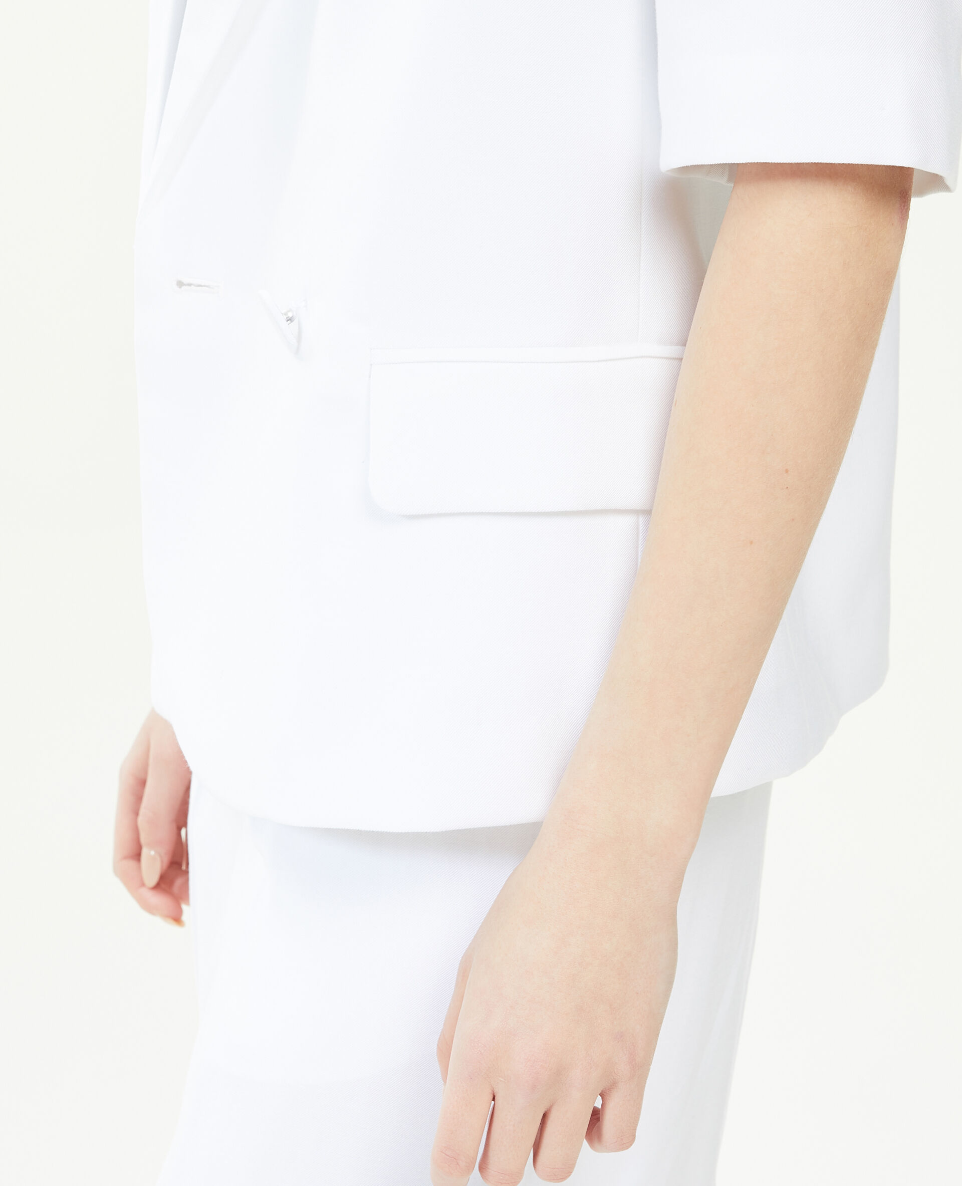 Veste blazer manches courtes - Blanc