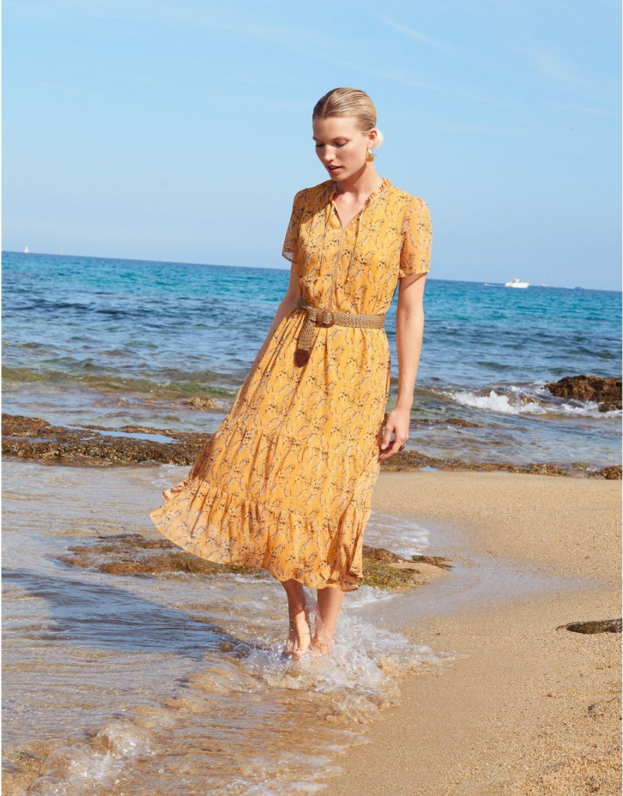 Robe longue jaune