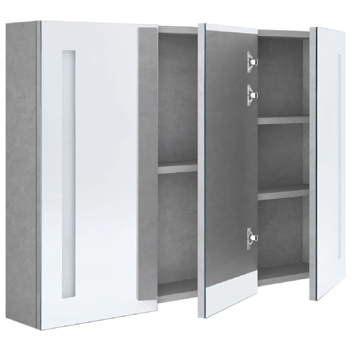 Armoire de salle de bain à miroir LED Vidaxl - Gris béton