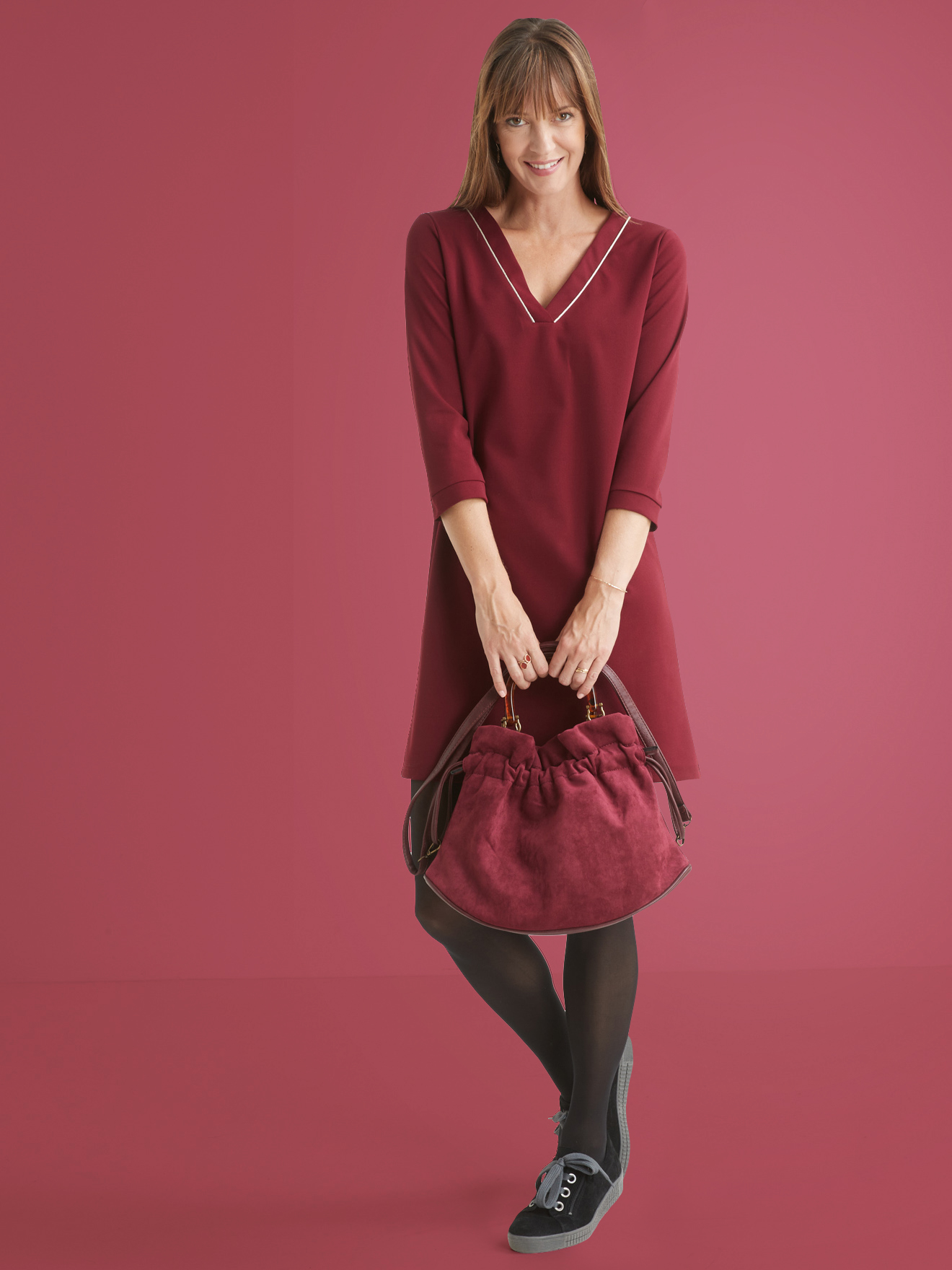 Robe housse en maille fluide