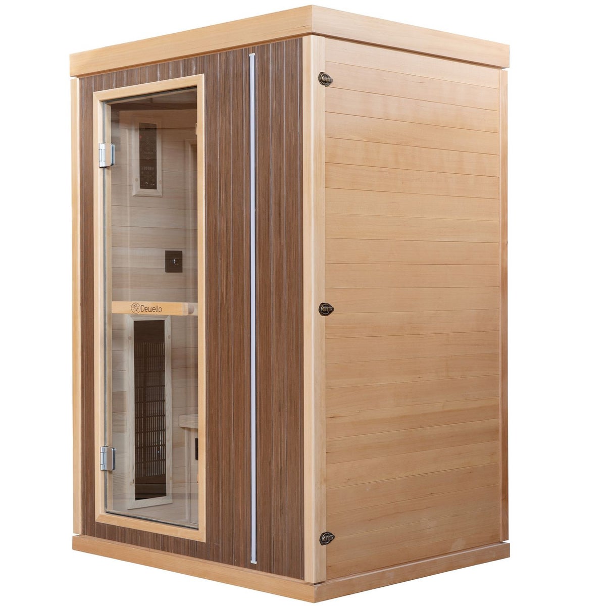 Dewello® Infraroodcabine Infraroodsauna MELVILLE 130cm x 105cm incl. 5 full spectrum emitters, koolstof emitters, LED