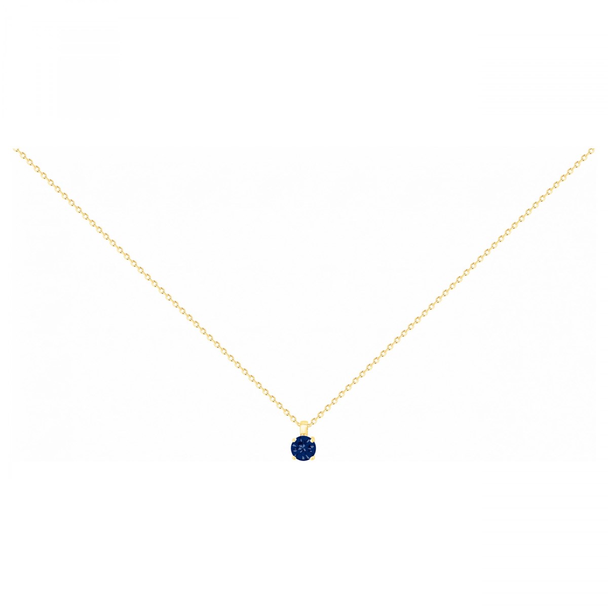 Collier en Plaqué Or avec spinelle bleu saphir