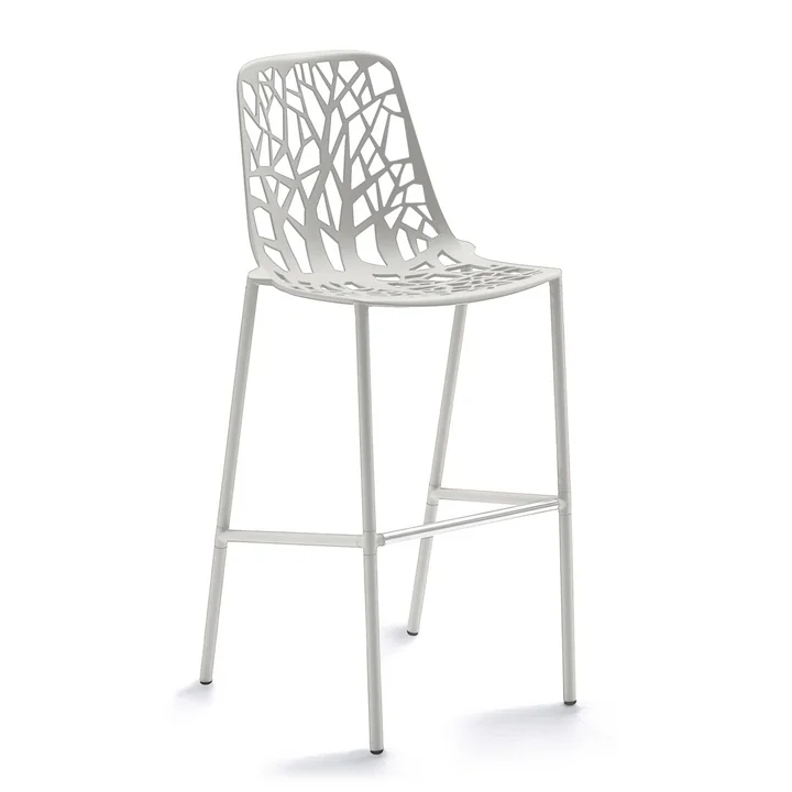 Fast - Forest Barhocker hoch mit hoher Rückenlehne, weiss