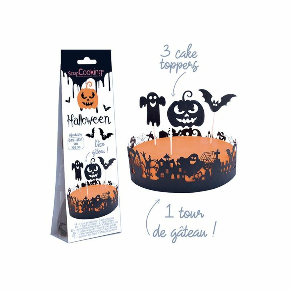 Décoration papier noires pour gâteau halloween