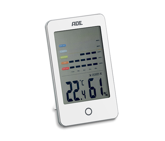 Digitales Hygrometer mit Schimmelalarm, weiß