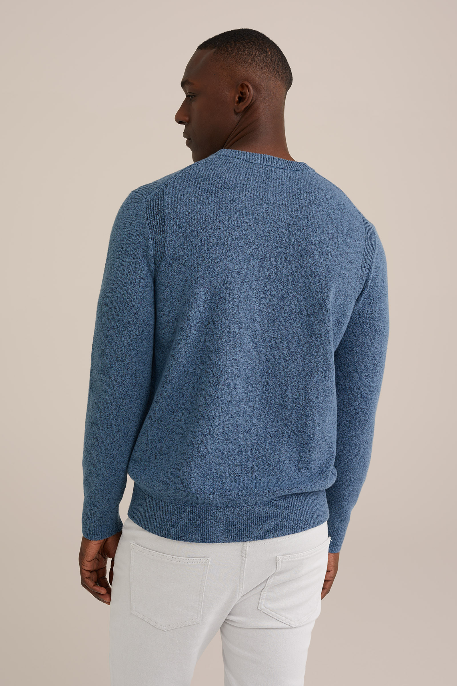 trui met structuur WE Fashion Grijsblauw