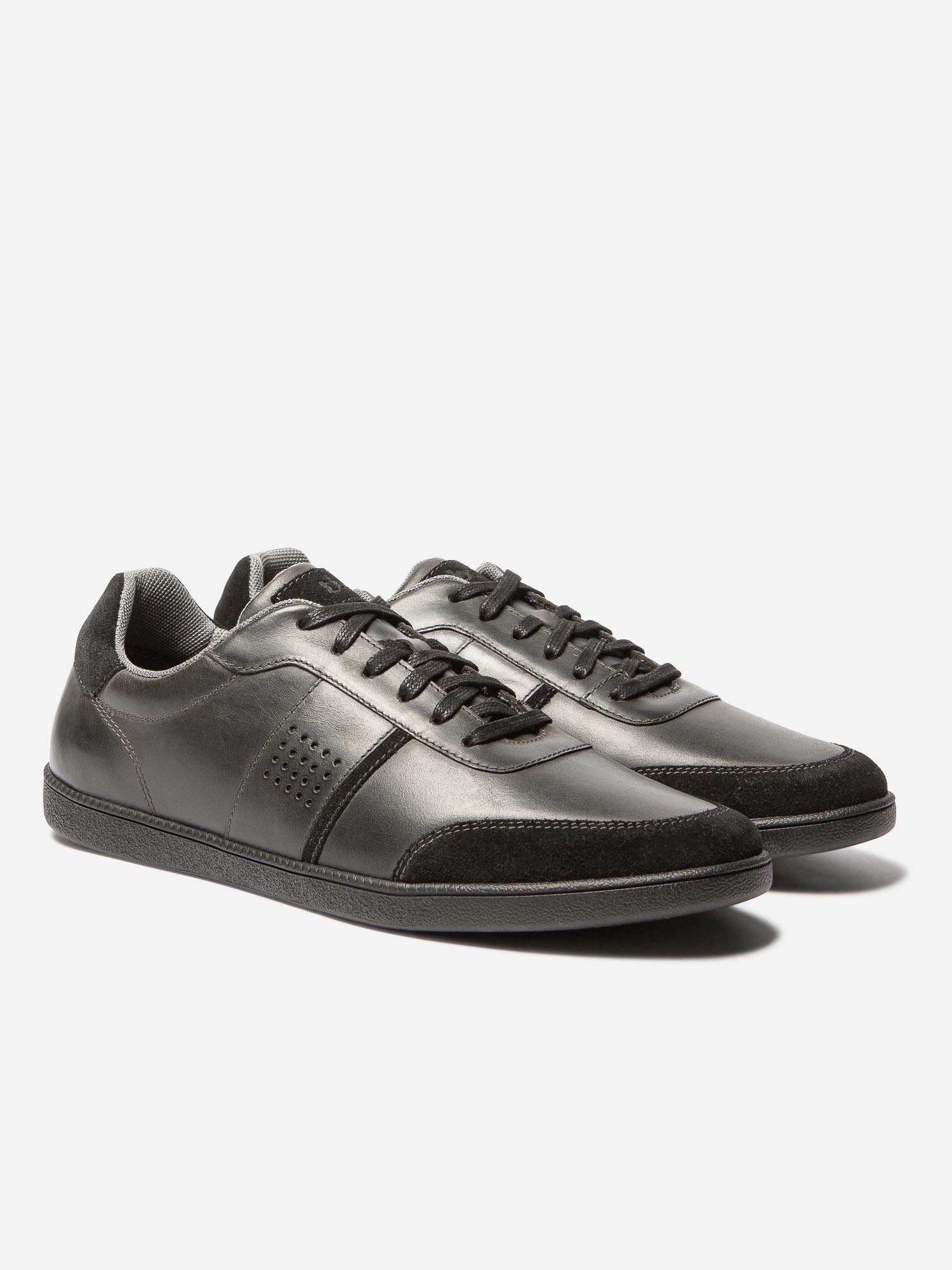 Tennis Homme Casual Cuir Noir