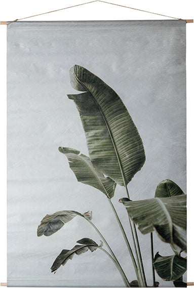Intratuin wanddoek Heleconia grijs / groen 135 x 100 cm