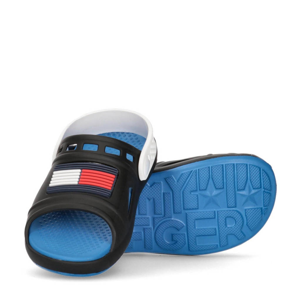 Tommy Hilfiger badslippers met hielbandje zwart