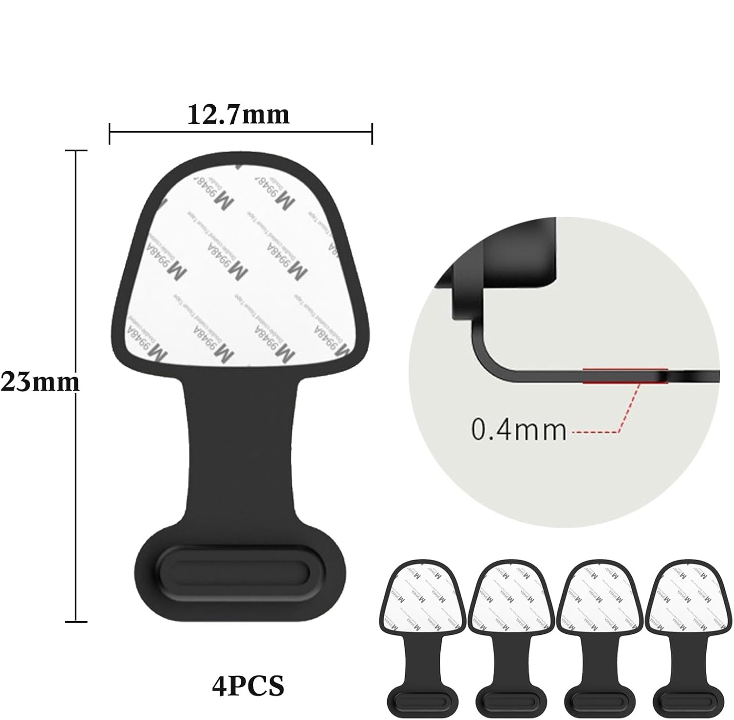 (4er Set) USB C Anti Staub Silikon Schutzstecker Anschlusskappen für Laptop / Notebook / Smartphones - Schwarz