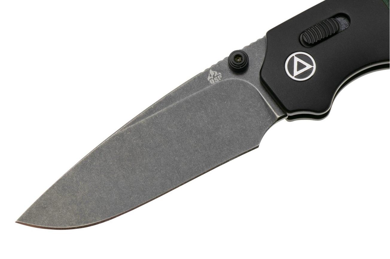 QSP Knife Vault QS157-B2 Dark Stonewashed Green Micarta, zakmes, Jacob Lundquist Design