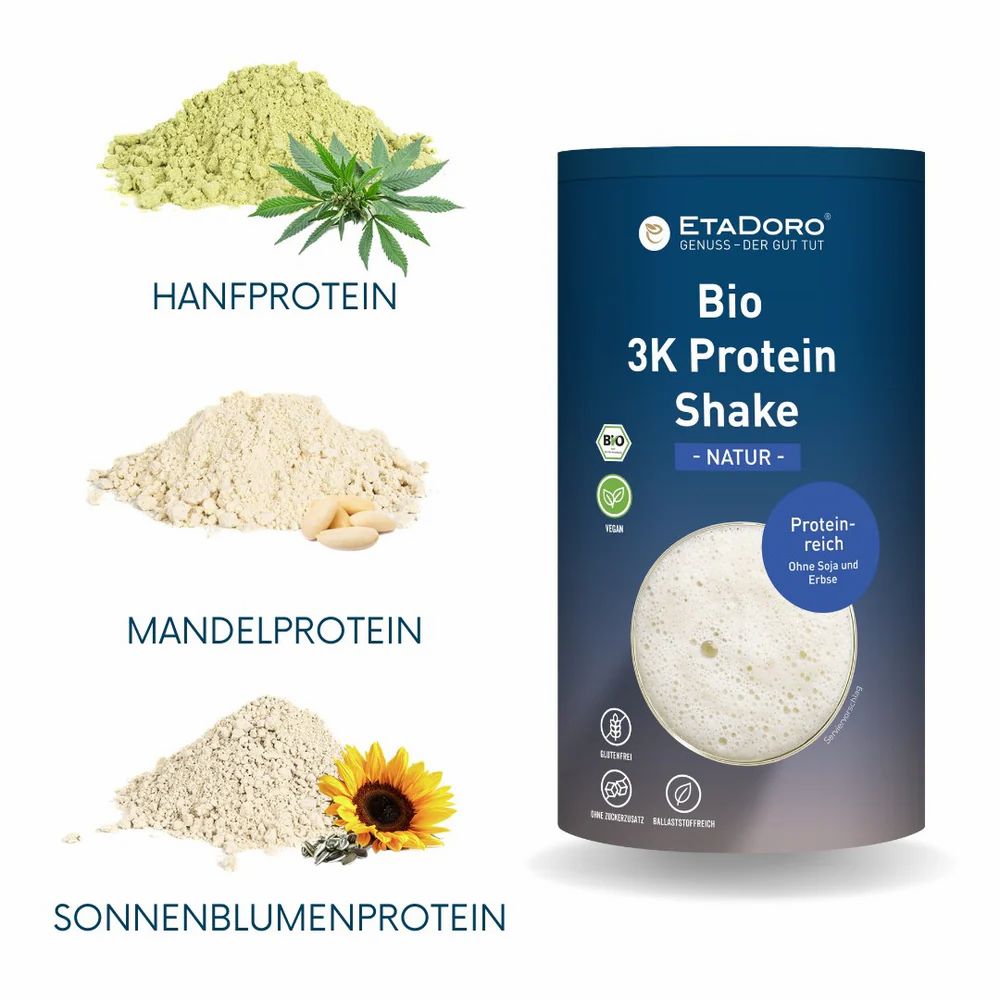 ETADORO Bio 3K Protein Shake vegan -  Natur