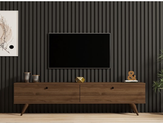 CONCEPT1 - Meuble TV Paris - Noyer 160 x 40 x 25
