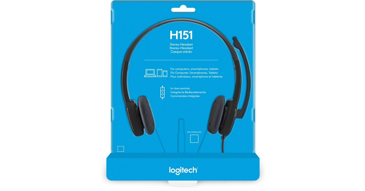 LogitechStereo Headset H151 on-ear   (Zwart)