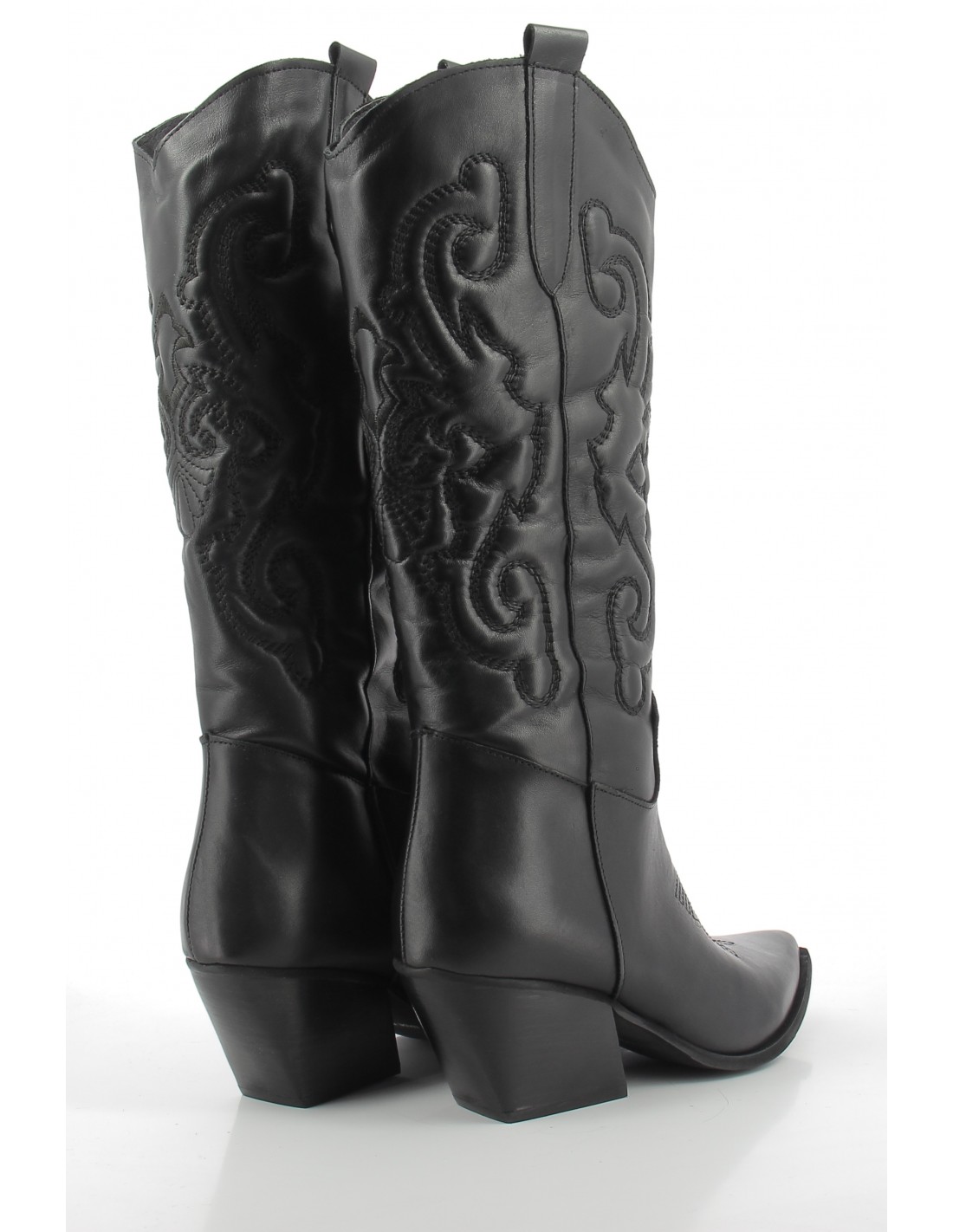 kharisma Bottes Western Femme Dallas Cuir Noir