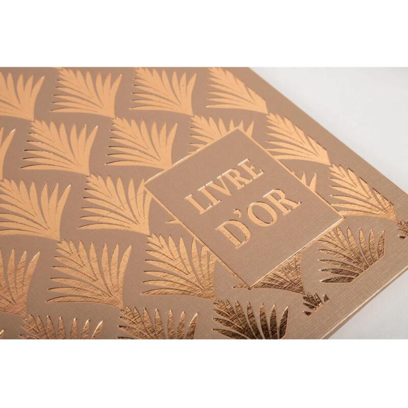 Livre d'or 140 pages tranche or - Format 21x19cm - PALMYRE