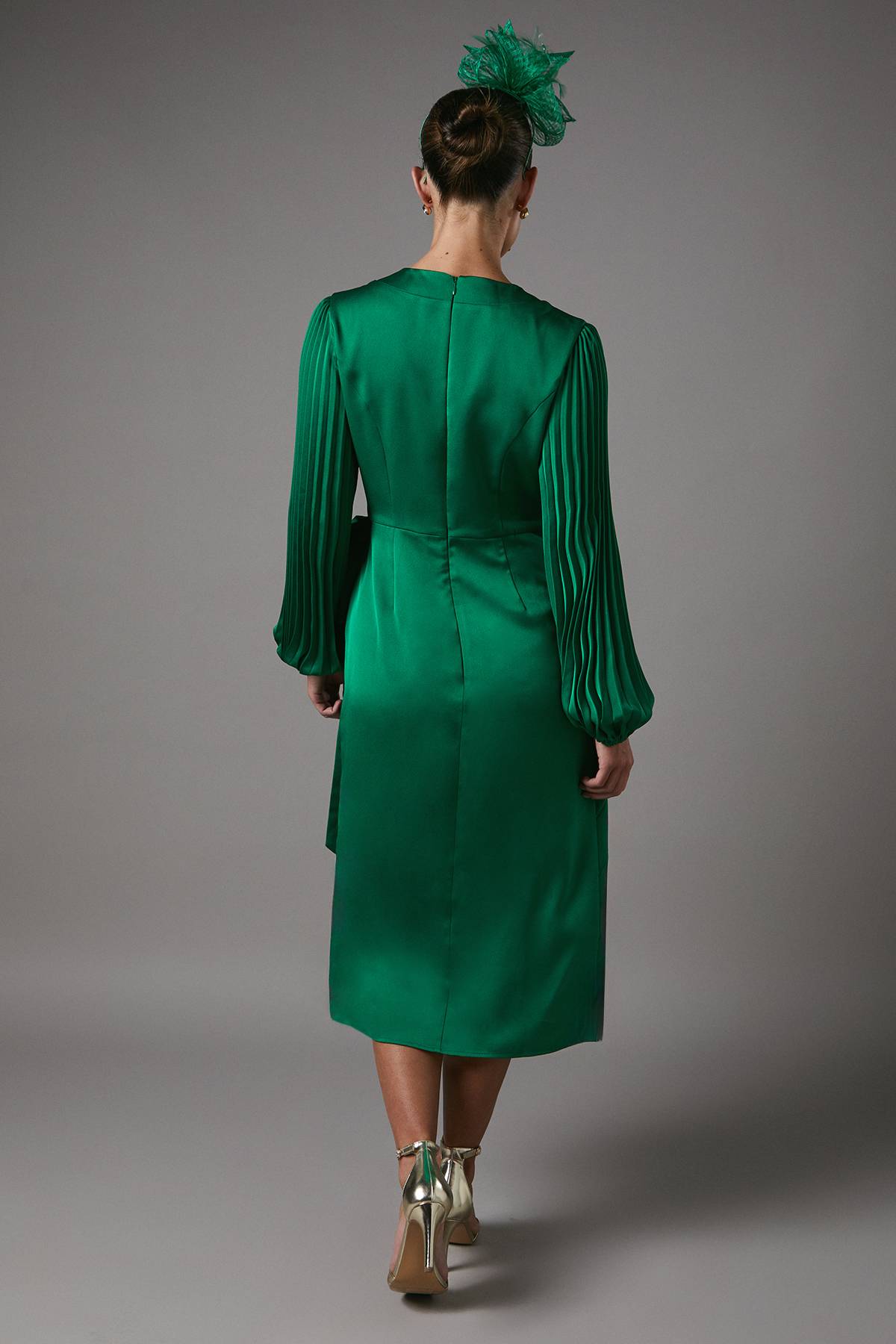 Coast Robe Portefeuille Plissée en Satin