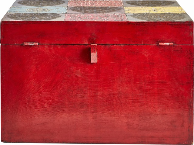 Home affaire Truhe »Vivek« handbemalt, mit Metallverschluss