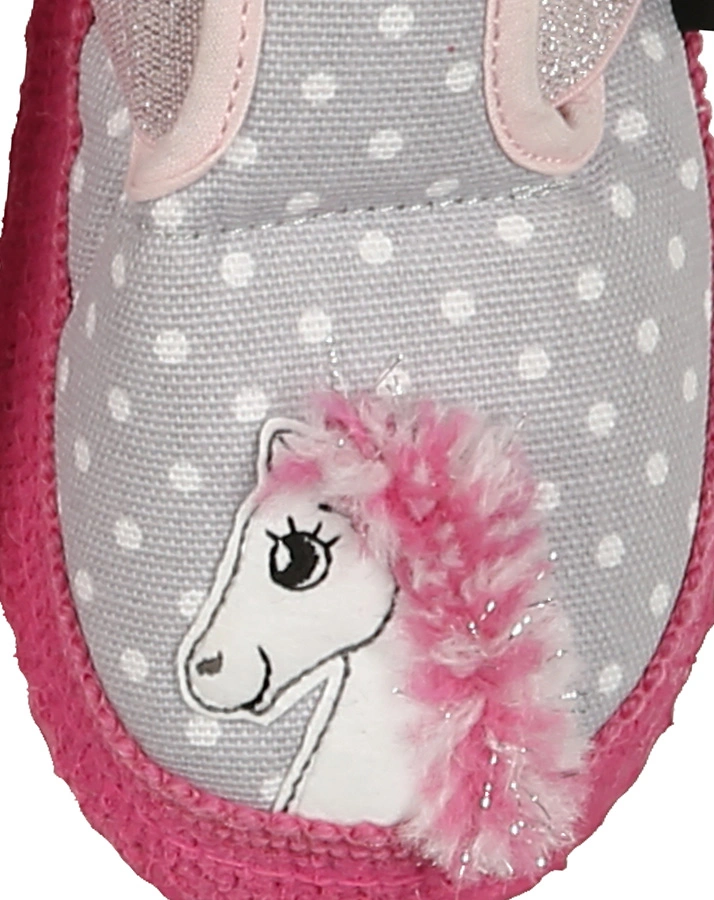 Schlupfhausschuhe PFERDCHEN in hellgrau