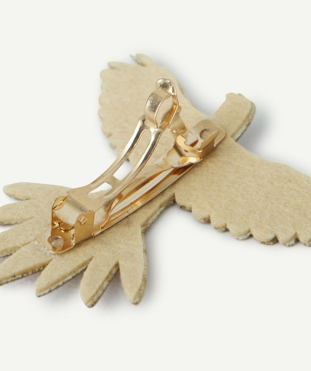 BARRETTE OISEAU AVEC DÉTAILS PAILLETÉS COULEUR DORÉE