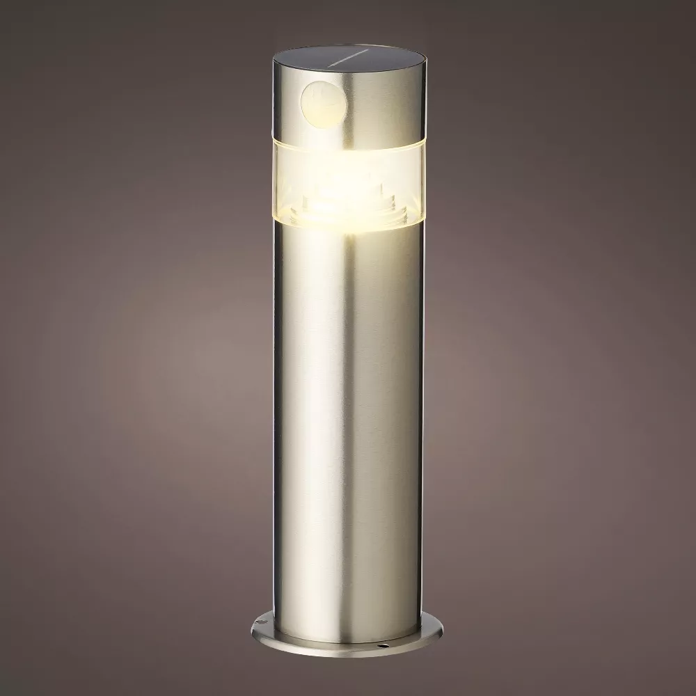 Borne de jardin solaire 150 lumens (H30 cm) Premium Argent