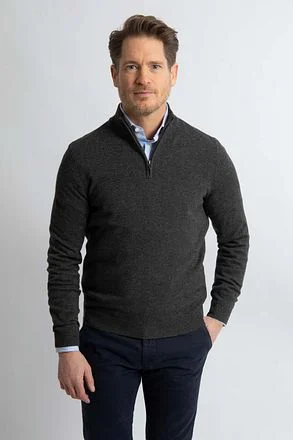 Steppin' Out Half Zip Trui Merinowol Antraciet SM1204.0003-1203 kopen