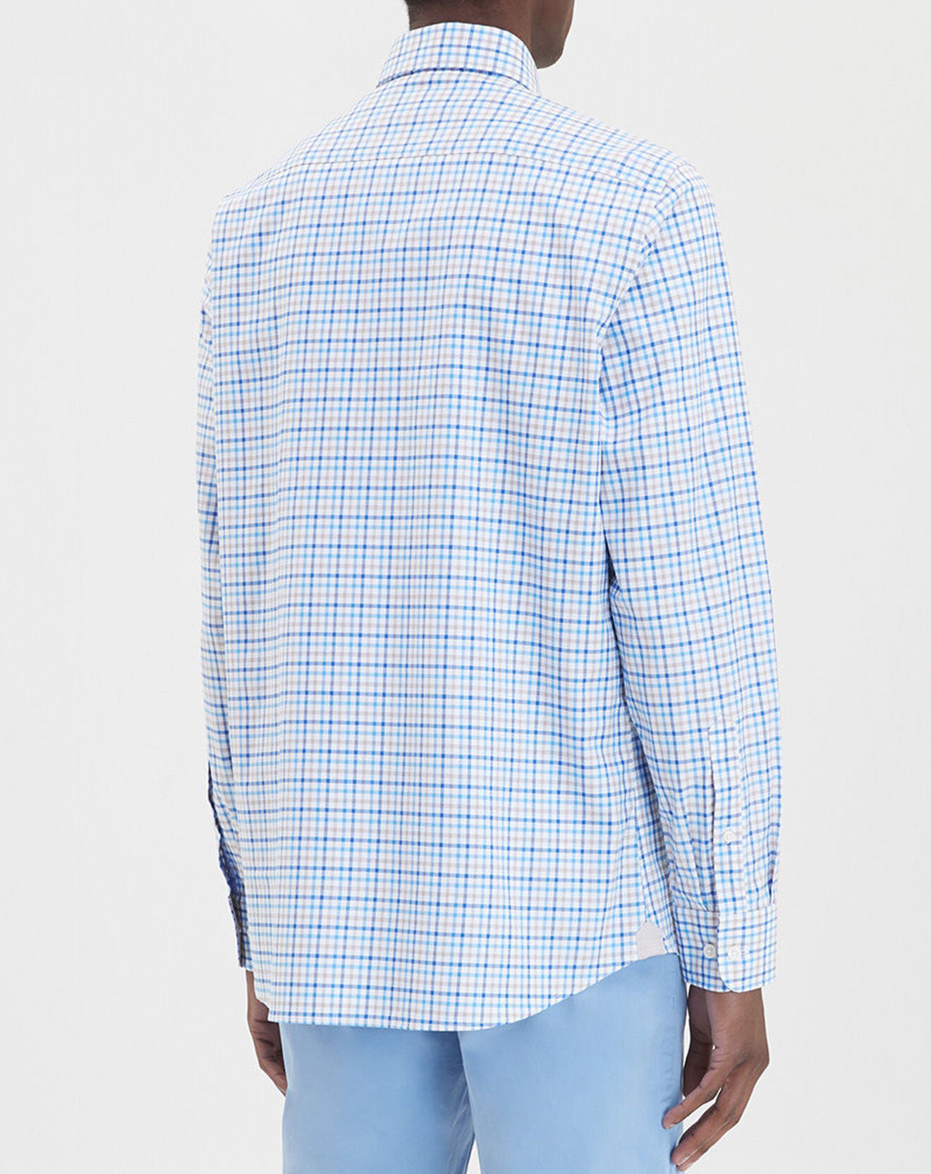 Hackett London Chemise à carreaux tricolore beige/bleu