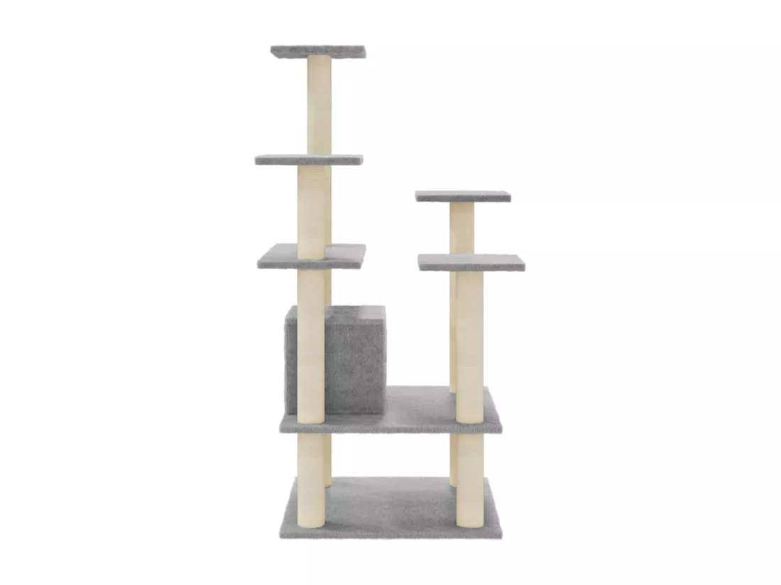 Arbre à chat avec griffoirs en sisal Gris clair 110 cm
