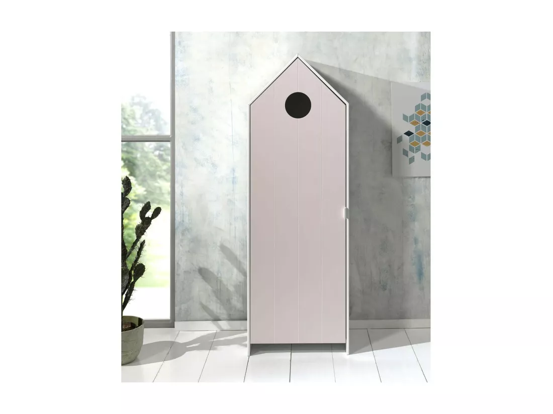 HAVRE - Armoire Cabane de Plage Rose 1 Porte