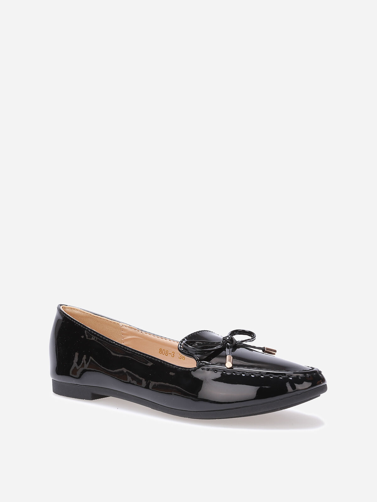 Mocassins slippers vernis à noeud- Noir
