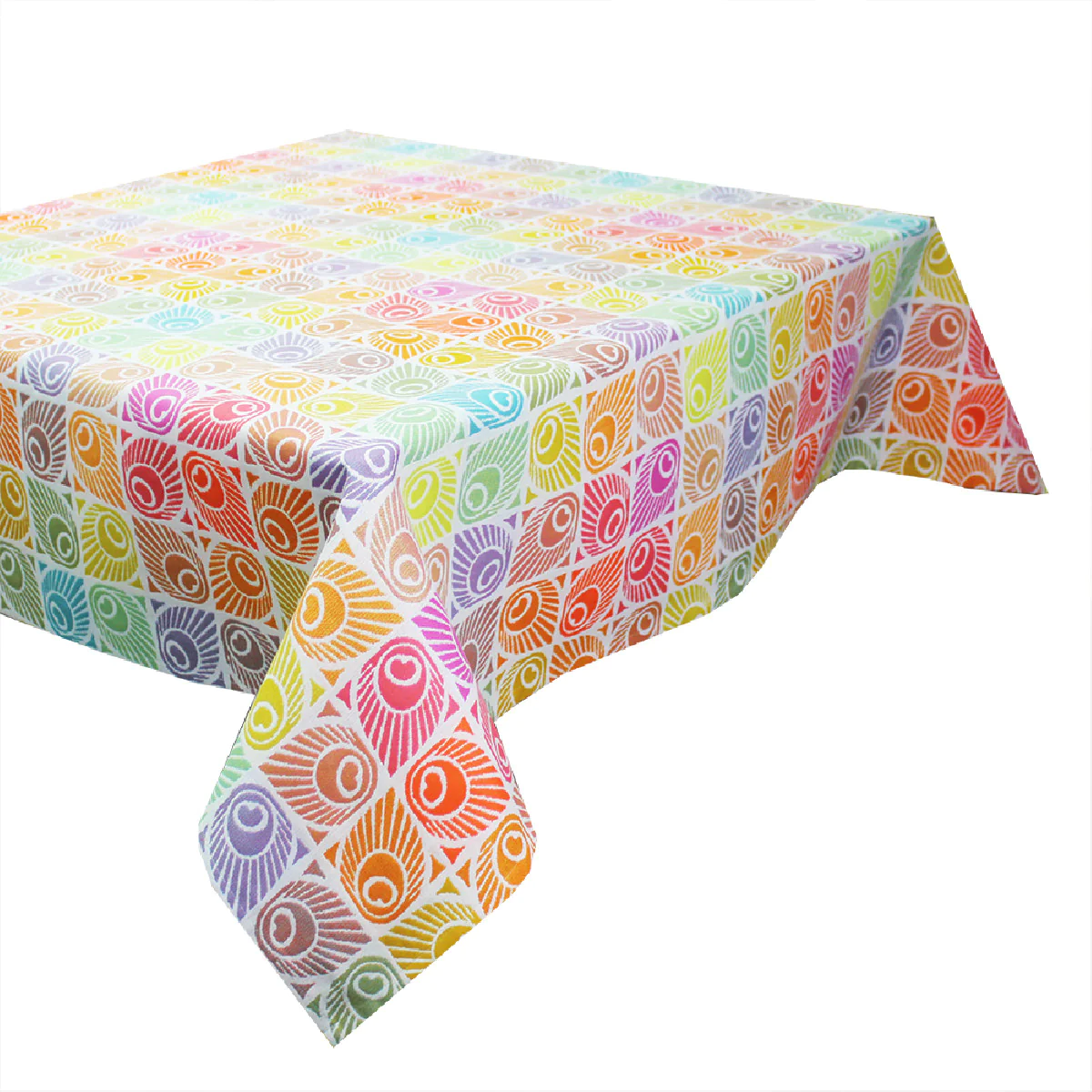 Nappe pur coton multicolore 155x155 Garnier Thiebaut
