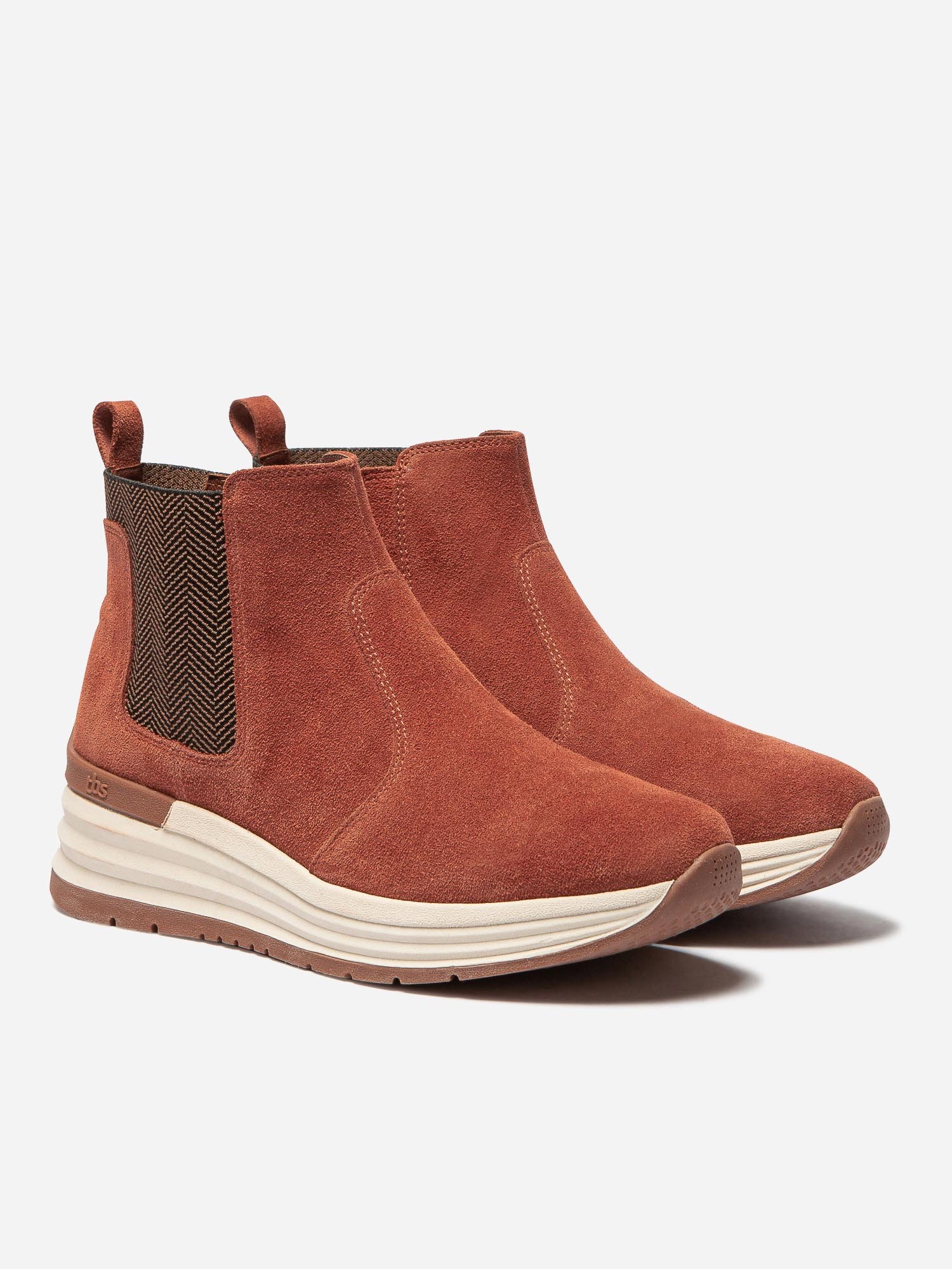 Boots Femme Semelle Sport Cuir Orange