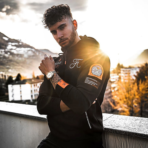 Sweat Capuche Space Exploration Avec Patchs Et Broderie 287 Noir