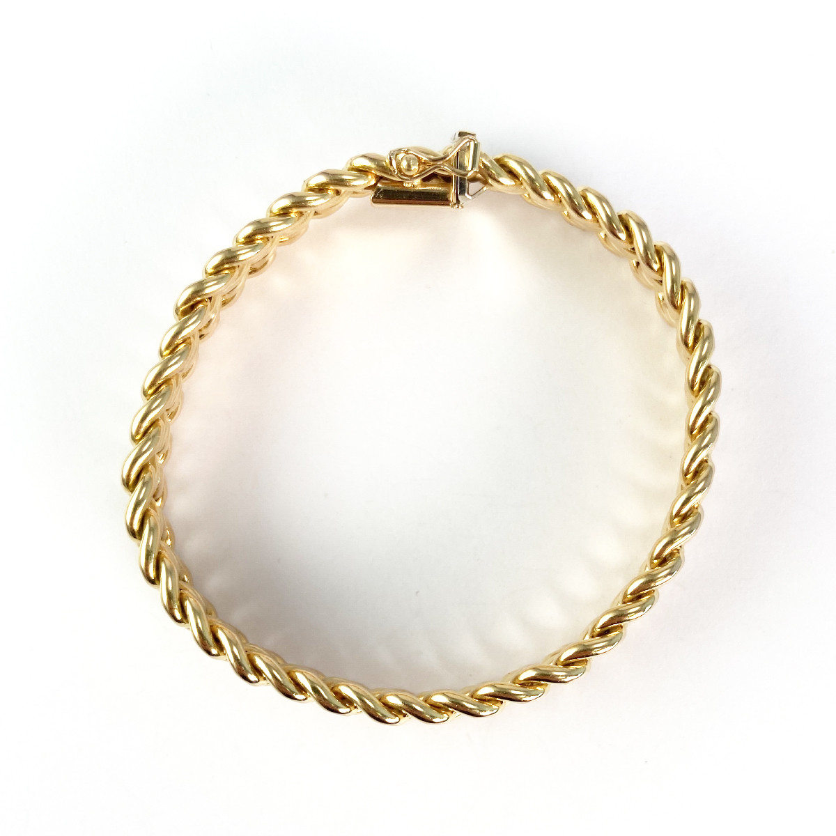 Bracelet d'occasion or 750 jaune maille fantaisie 19 cm