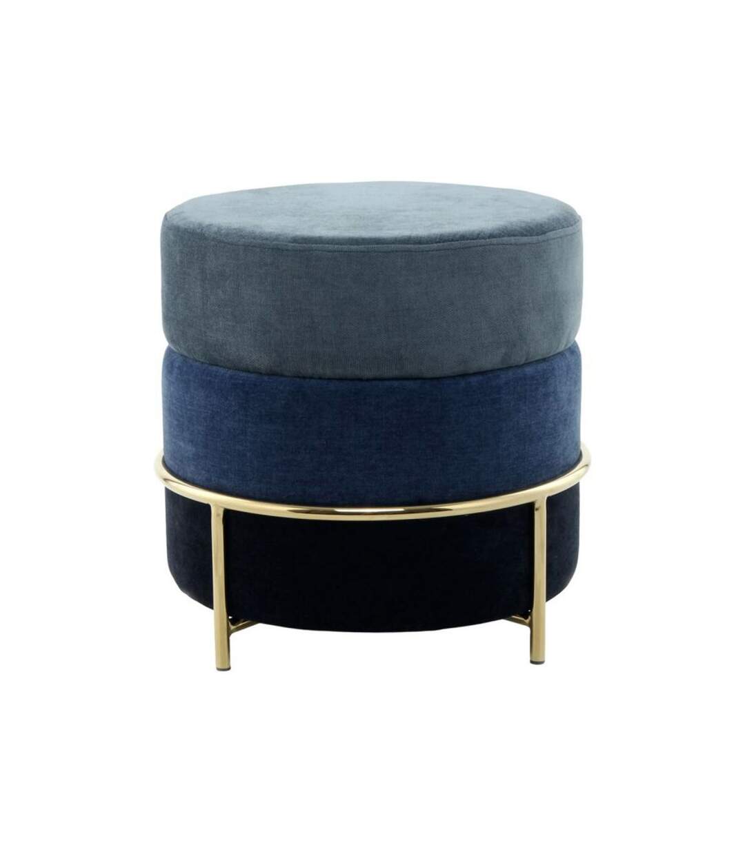Paris Prix - Pouf Design En Velours matilda 48cm Bleu