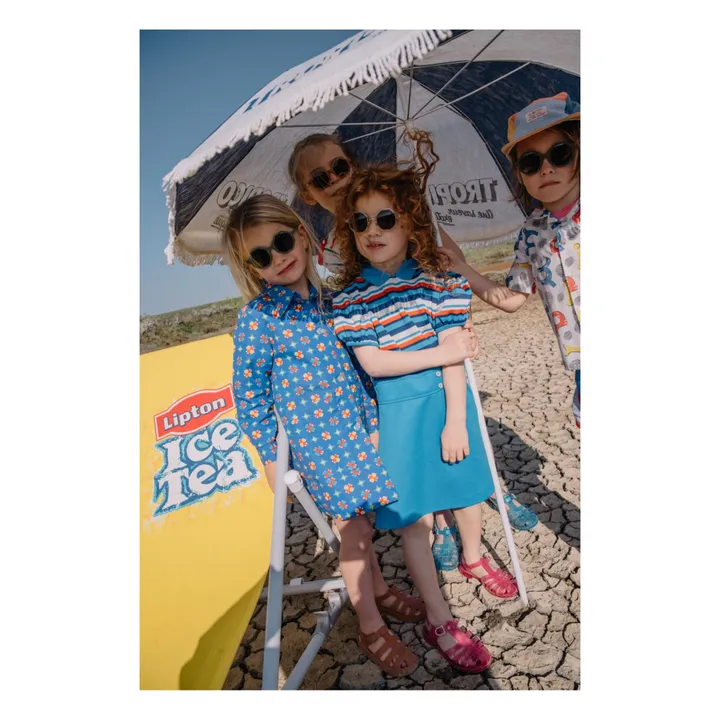 YEYE Lunettes de Soleil Tricolore | Bleu gris