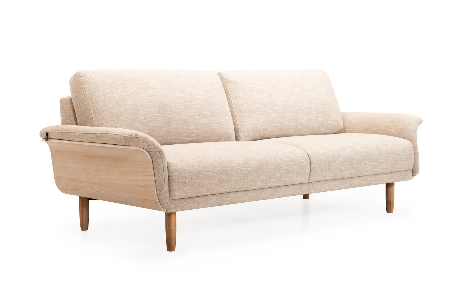 Alva 3-seter Tekstil Antwerp 9271 Beige. Duo seteputer, arm 1 0J1M hvitoljet eik ben
