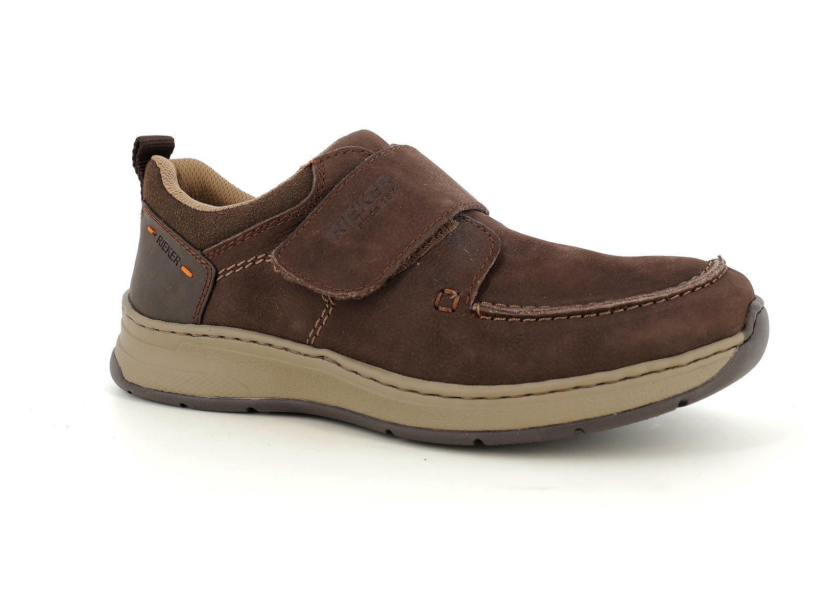 Rieker-14358 Nubuck huilé Marron Foncé