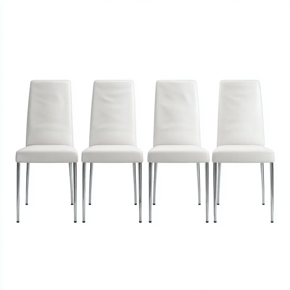 Esszimmerstuhl Set Kunstleder 42x40x95 cm - Weiß - Modernes Design
