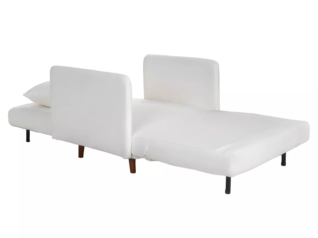 Belushi - Fauteuil convertible en tissu bouclette - Écru