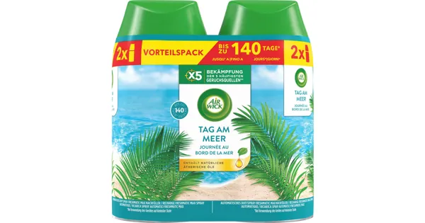 Air Wick Pure Automatisches Duftspray Freshmatic Max Nachfüller Tag am Meer 2 x 250 ml
