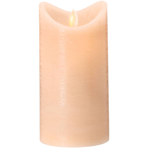 Blokker Rustieke LED Kaars - 7,5x15 cm - Beige