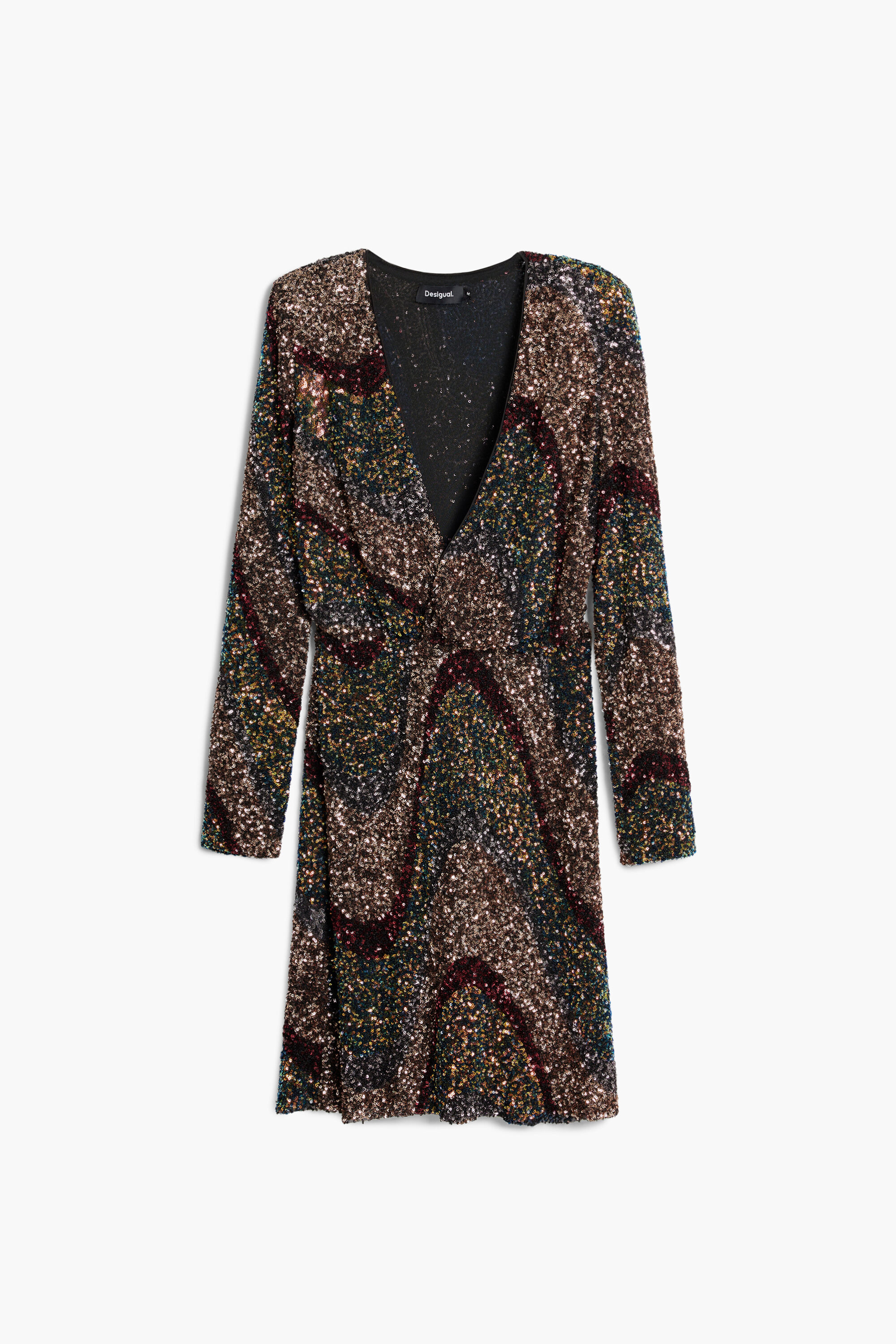 Vestido curto com lantejoulas