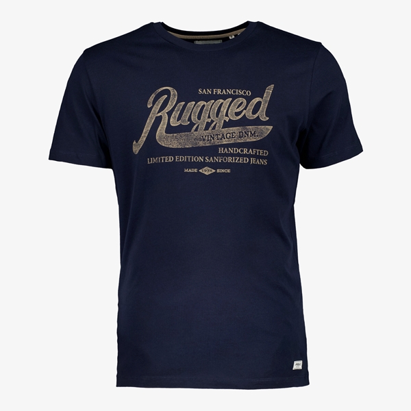 Produkt heren T-shirt blauwe met tekstopdruk