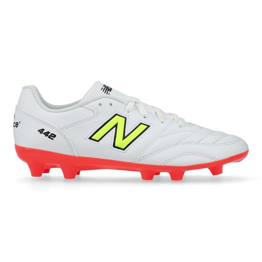 New Balance 442 V2 Academy FG Flash Point - Blanc/Vert/Noir Enfant