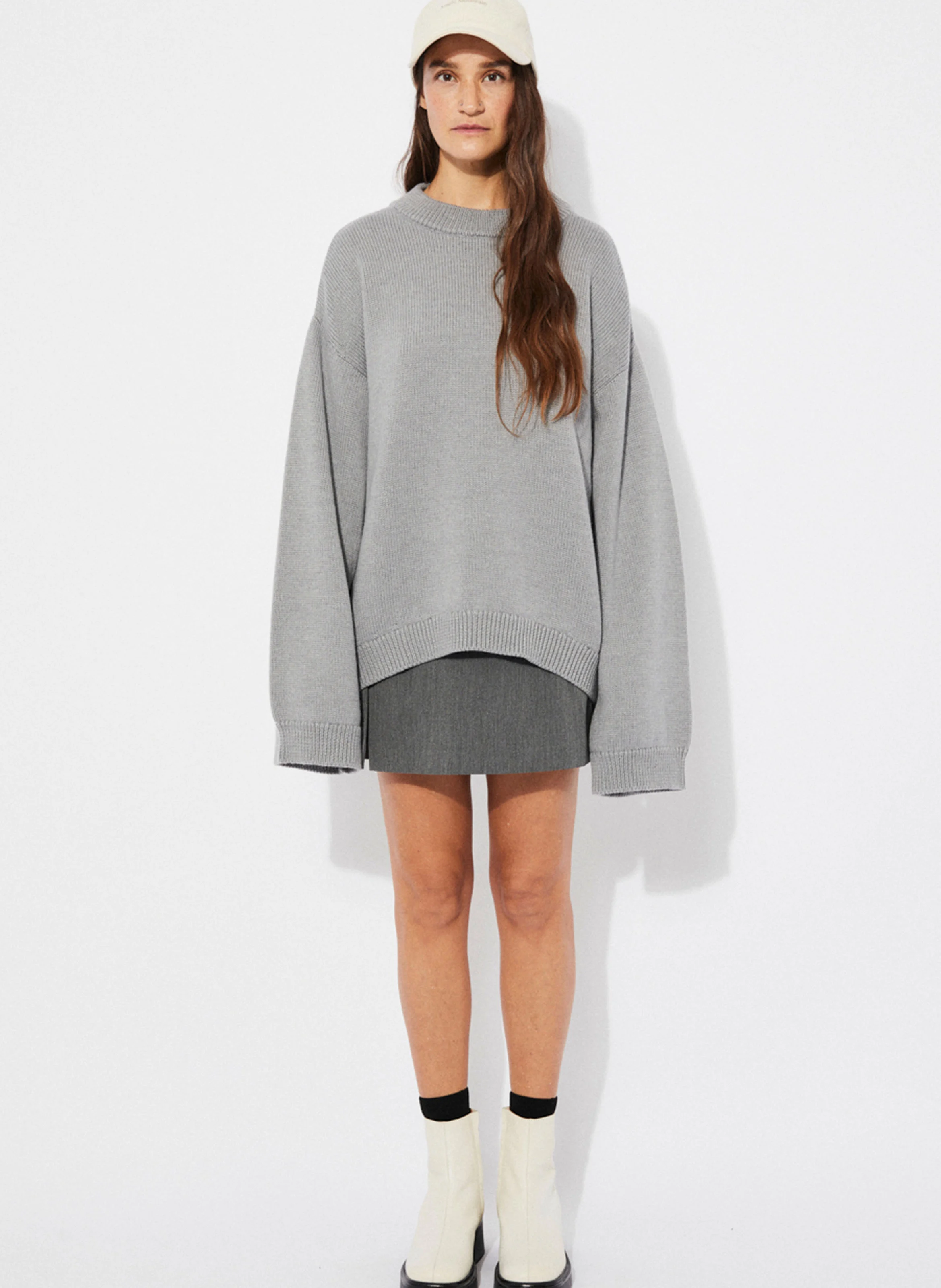 EINA - Pull oversize en laine | Gris
