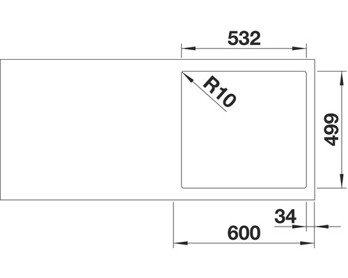 Blanco SUBLINE 500-IF/A spoelbak, 543 x 510 mm, antraciet, 524111